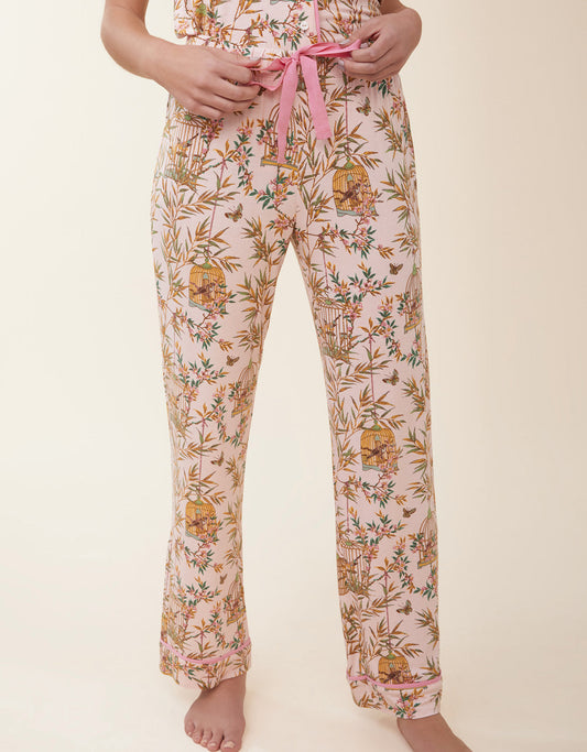  Pajama Pant Enclave Bamboo Bird Cage Pink