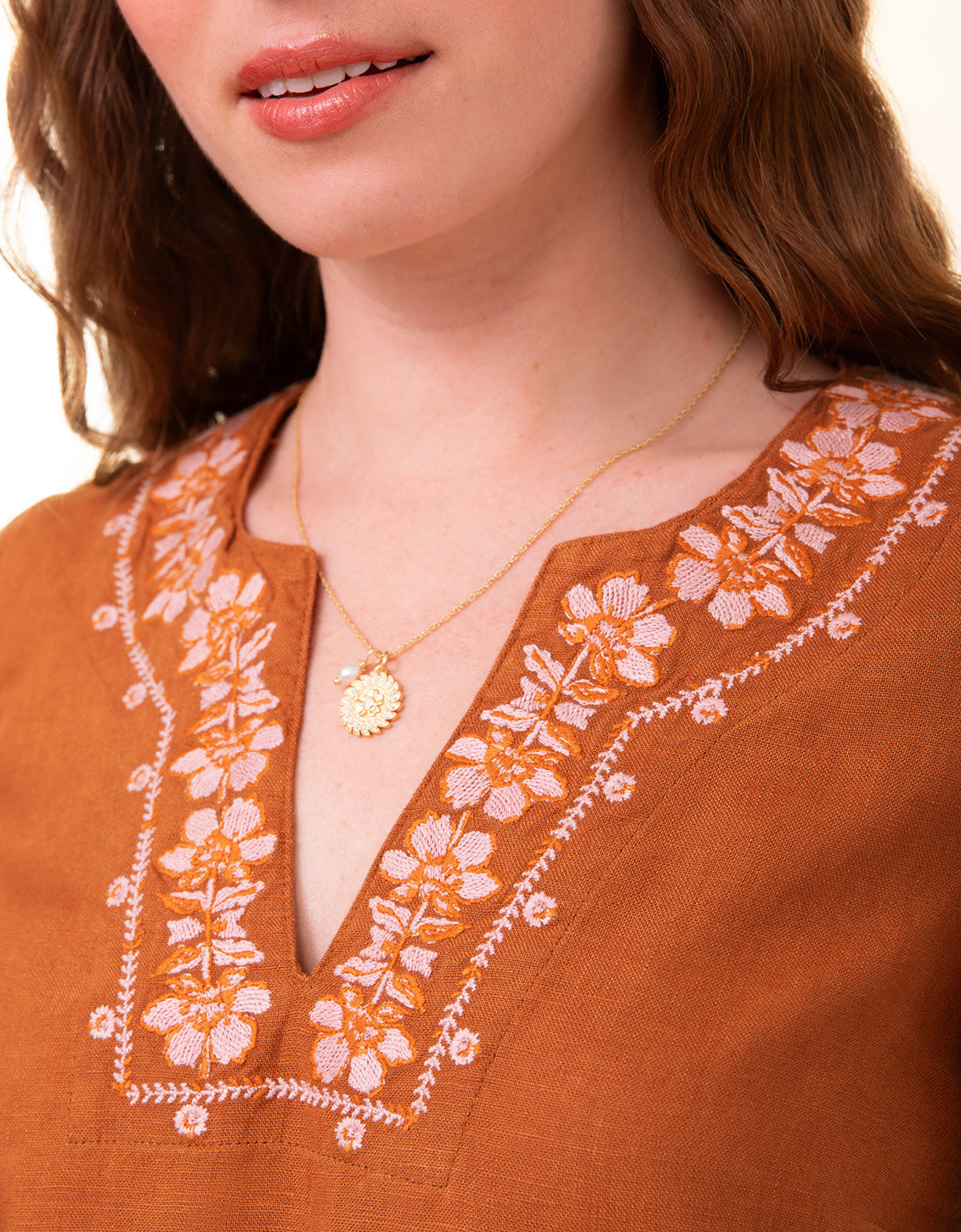  Lowell Linen Blouse Mocha