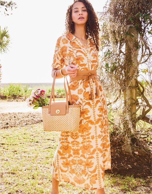  Lyndsie Midi Dress McAllister Floral Vine Brown