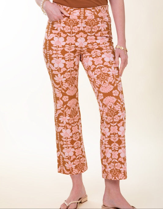  Maren Kick Flare Pant McAllister Floral Vine Caramel Small