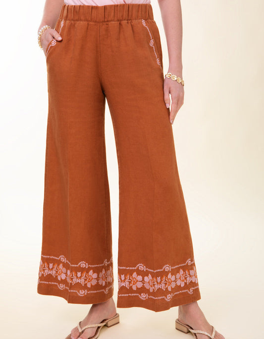  Rylene Linen Palazzo Pant Mocha