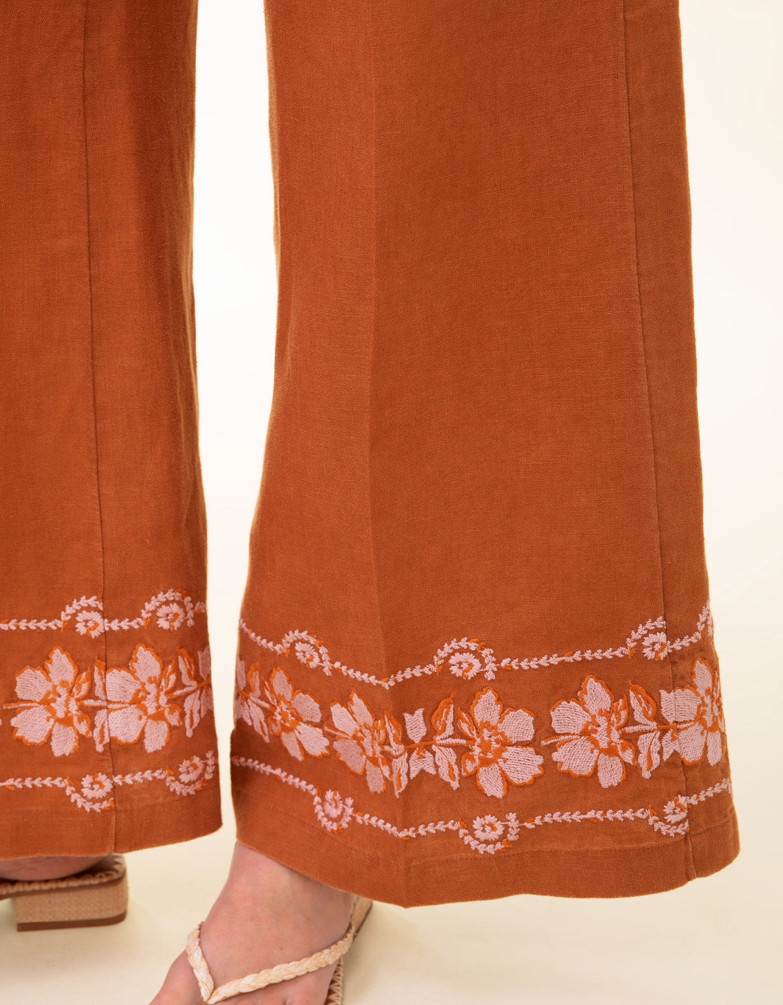  Rylene Linen Palazzo Pant Mocha