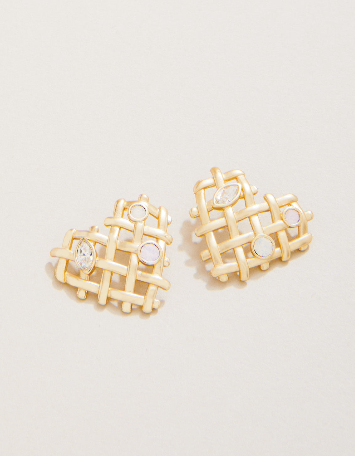  Woven Heart Earrings Crystal
