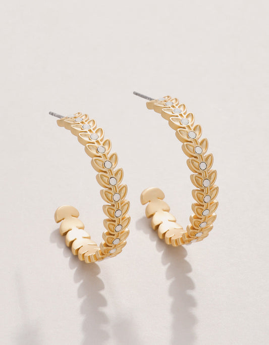  Parkwood Hoop Earrings 30mm White Opal