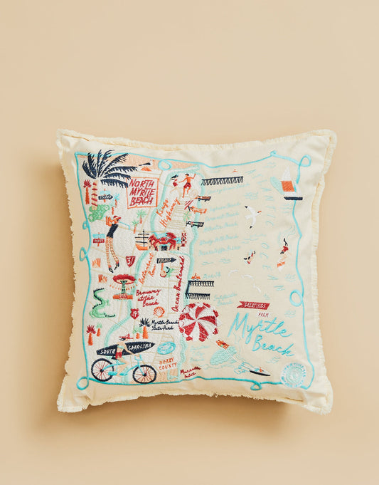  Myrtle Beach Embroidered Pillow