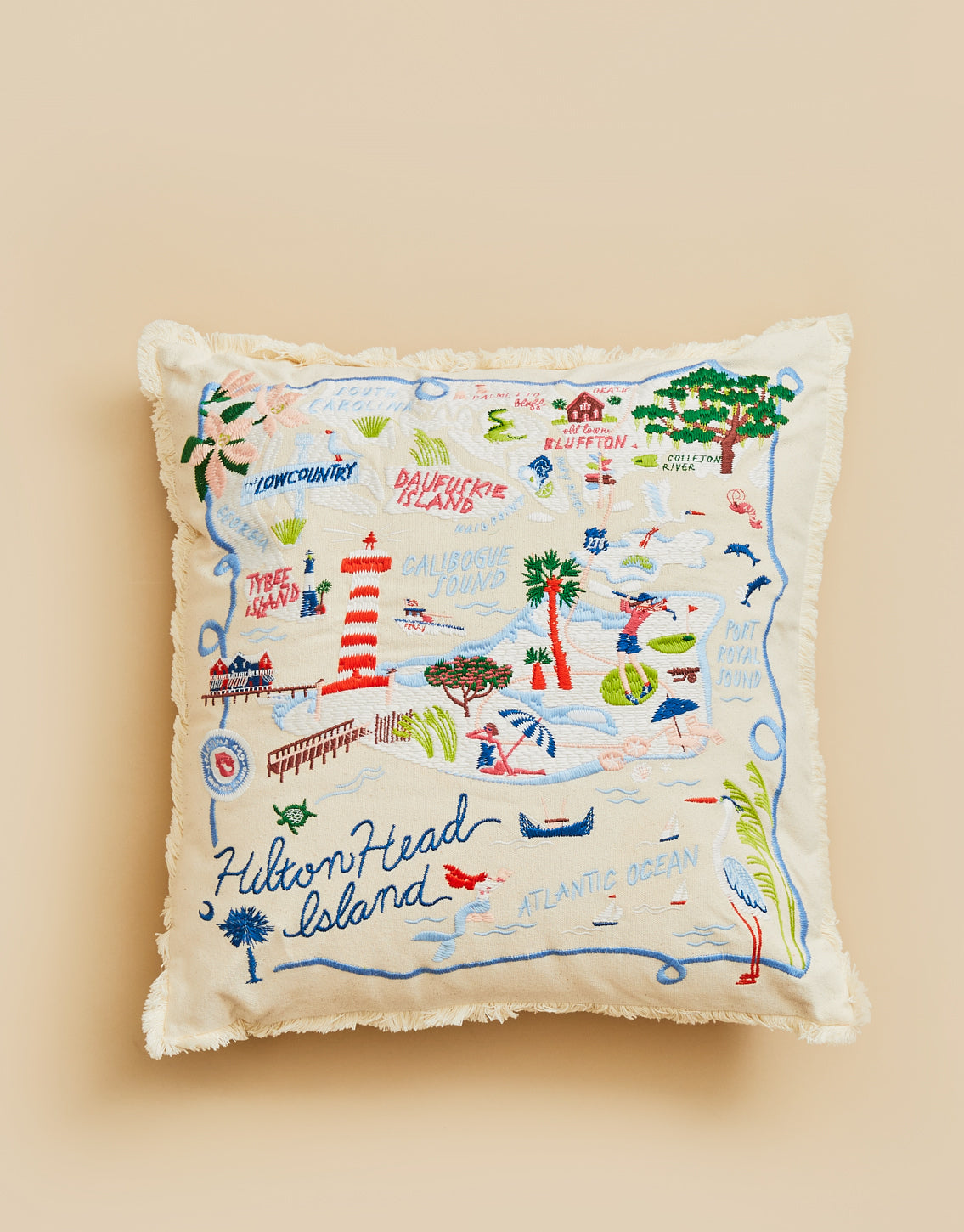  Hilton Head Embroidered Pillow