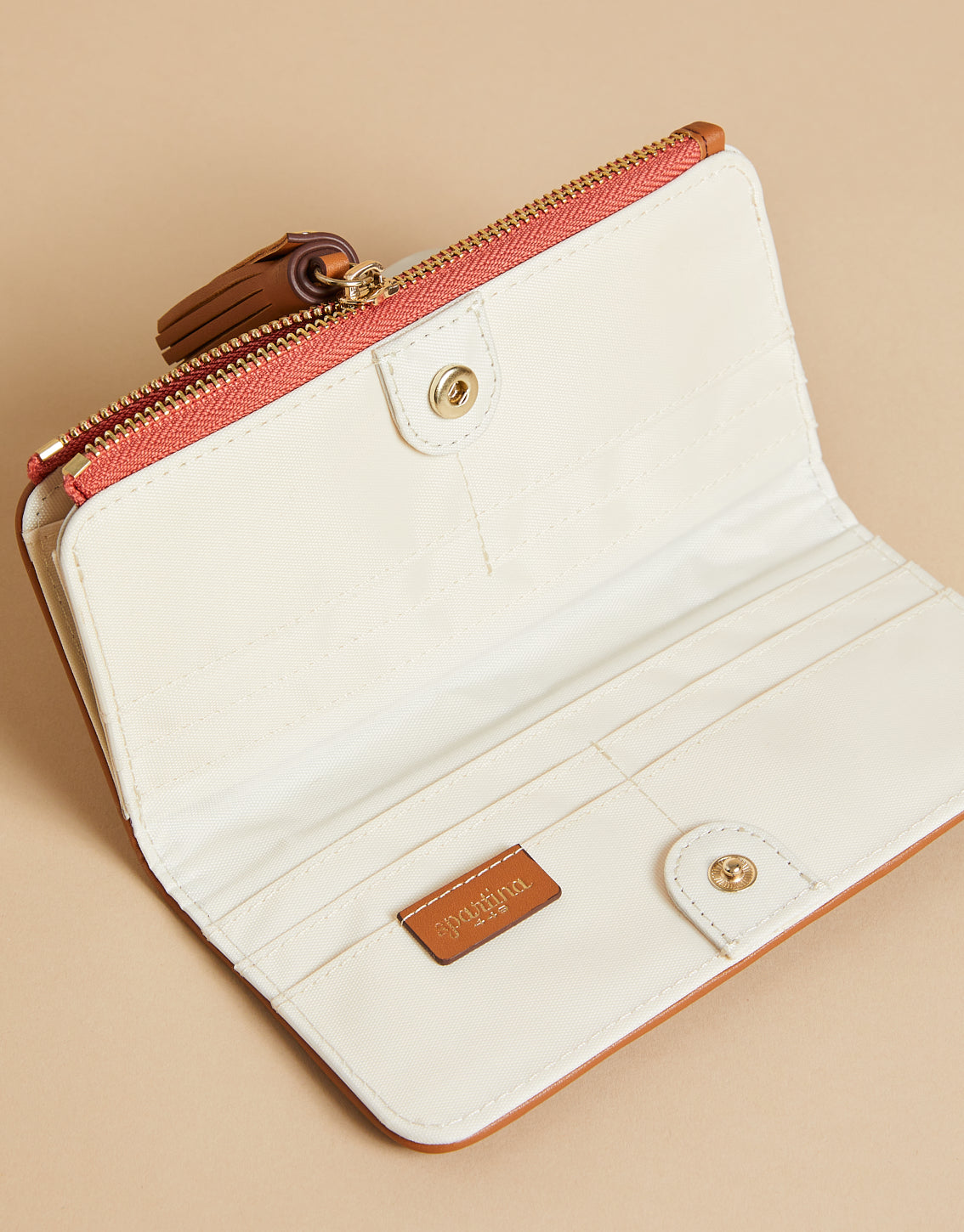  Pink House French Floral Tassel Snap Wallet