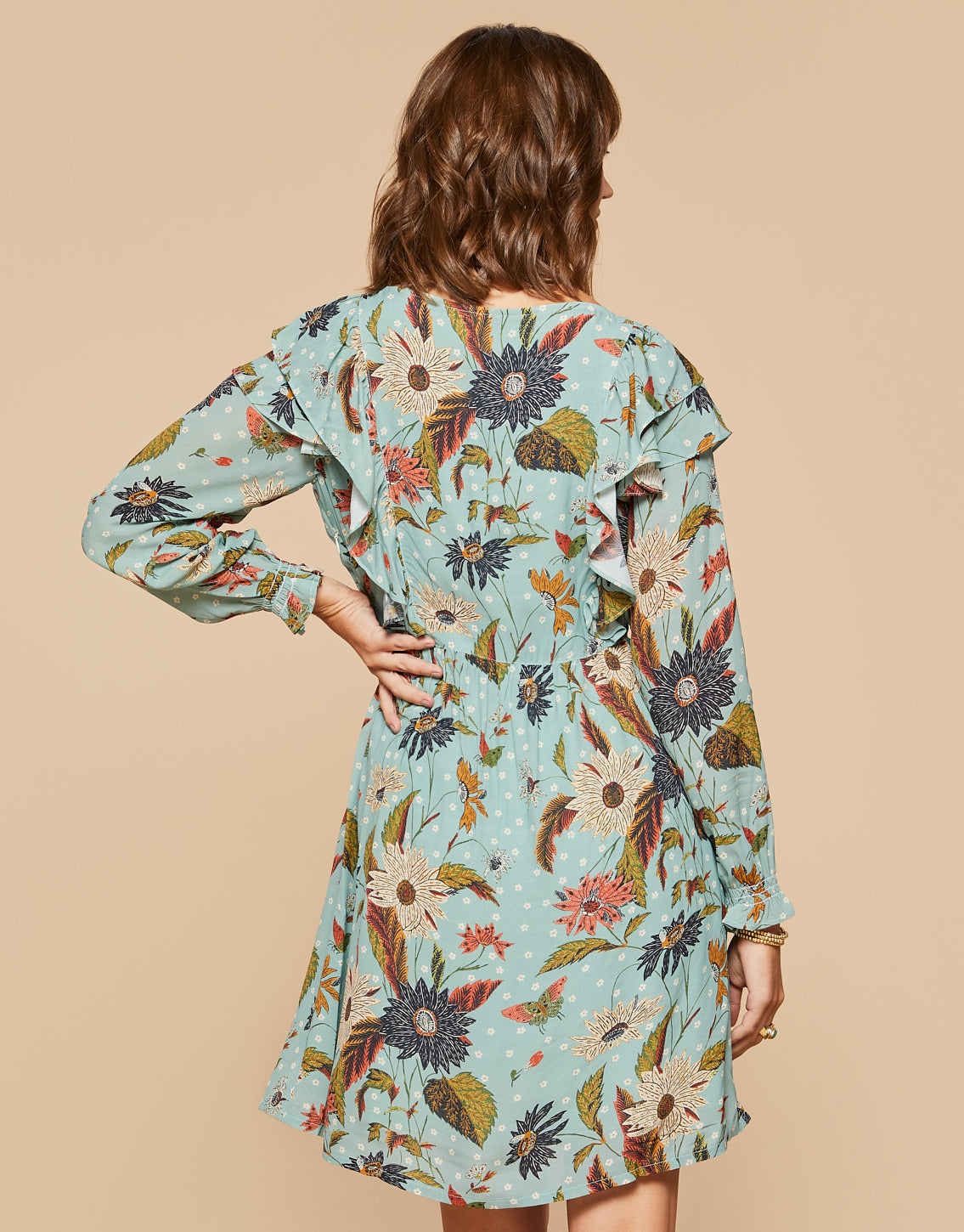  Millie Ruffle Dress Riverside Station Vintage Floral