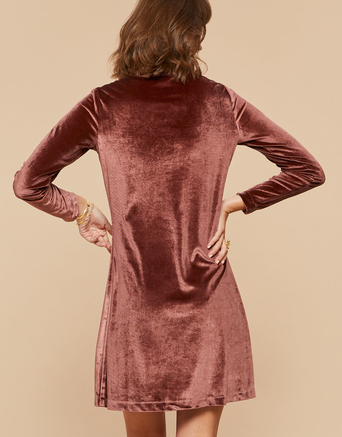  Nora Half-Zip Dress Brown Bordeaux