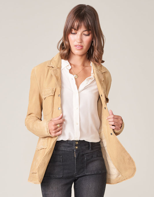  Meryl Waxed Suede Jacket Chamois