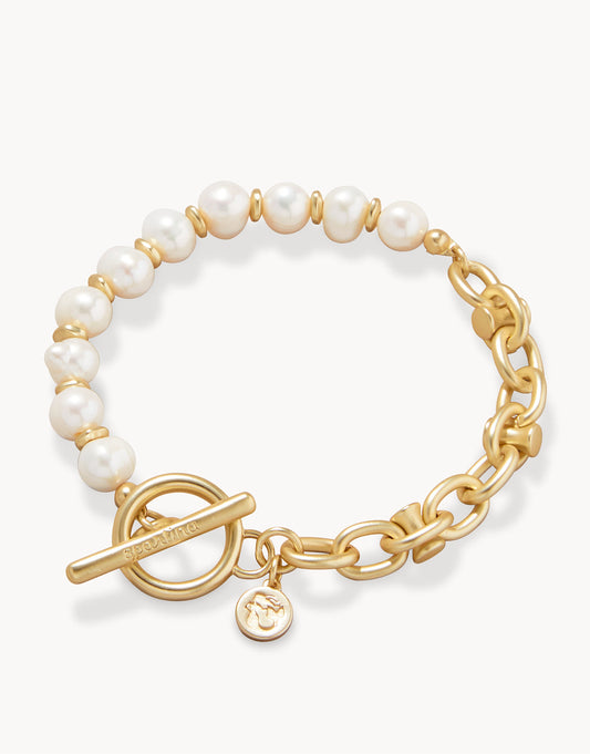  Hourglass Pearl Toggle Bracelet Pearl