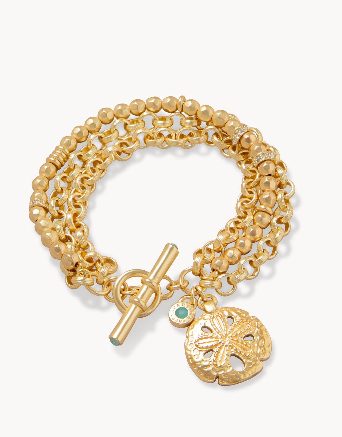  Sand Dollar Toggle Bracelet Gold