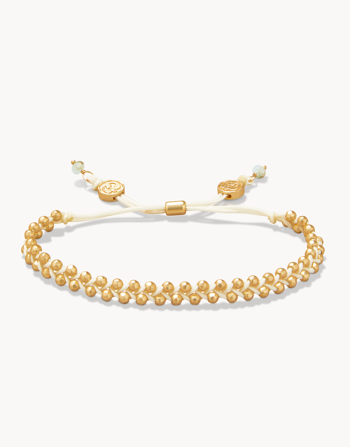  Friendship Bracelet Cream/Gold Beads