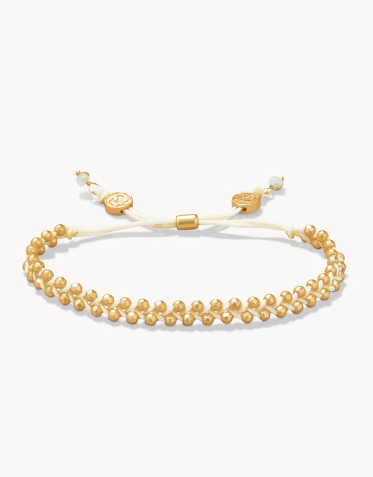  Friendship Bracelet Cream/Gold Beads