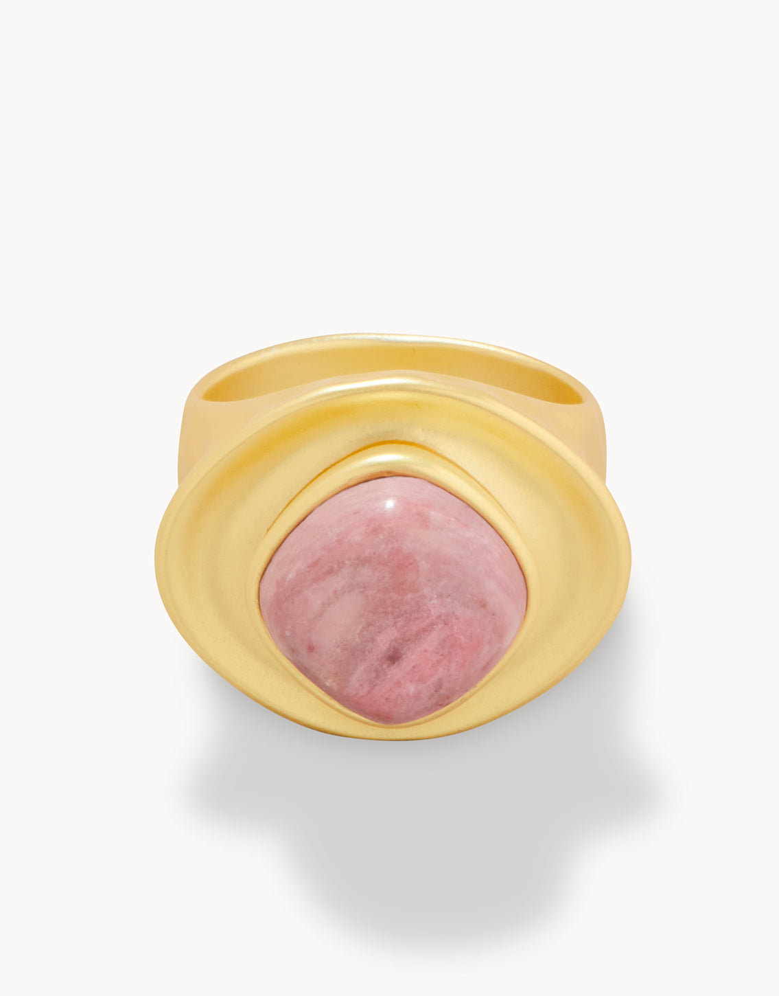  Stone Ring Pink Rhodonite