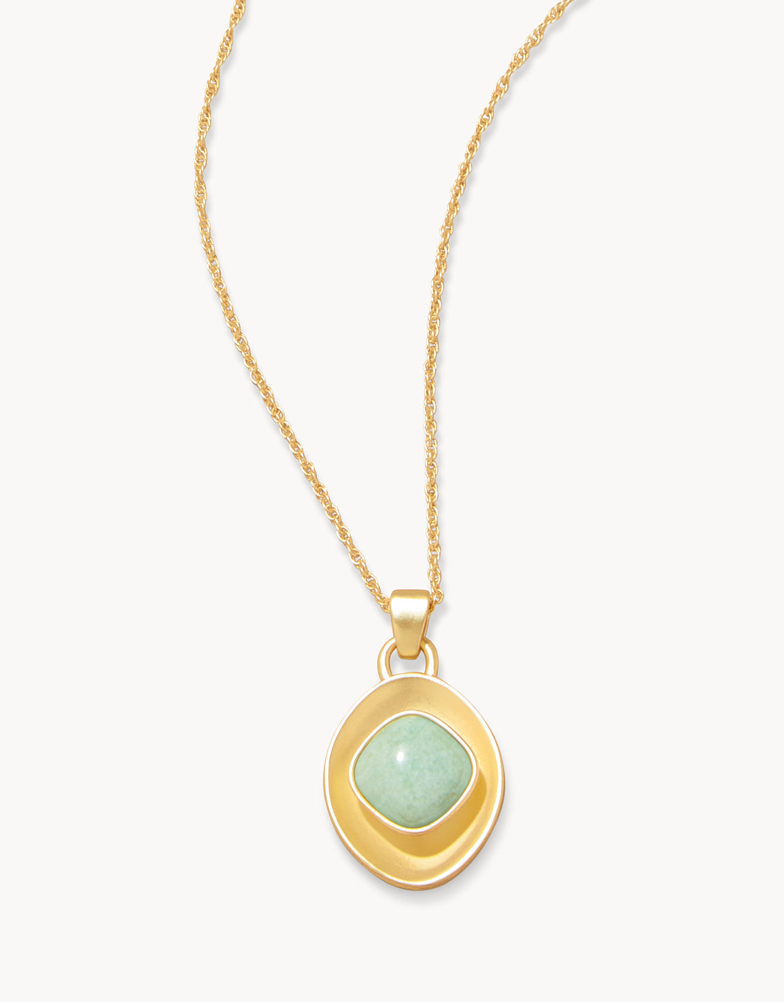  Stone Necklace Green Aventurine