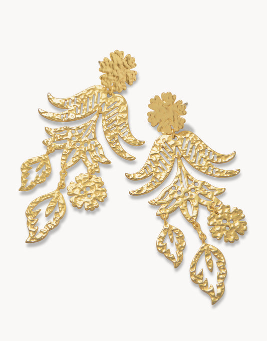  Thistle Chandelier Earrings Gold