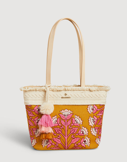  Freeport Tote Pepper Hall Woodblock Floral