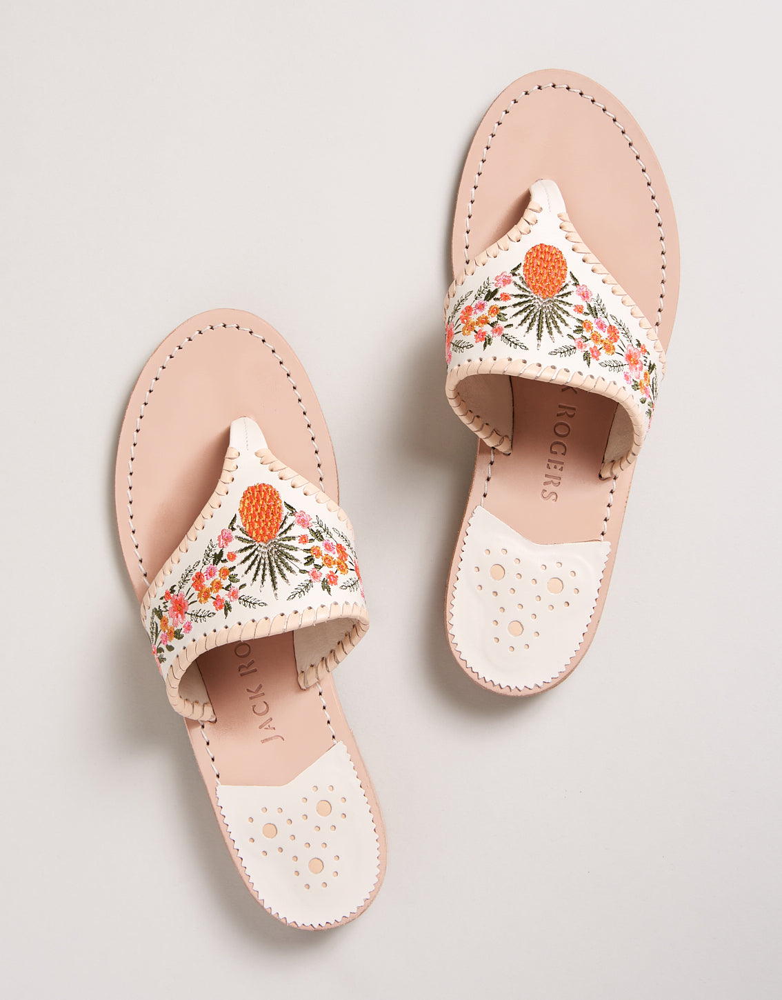 Spartina X Jack Rogers Pineapple Embroidery Sandal
