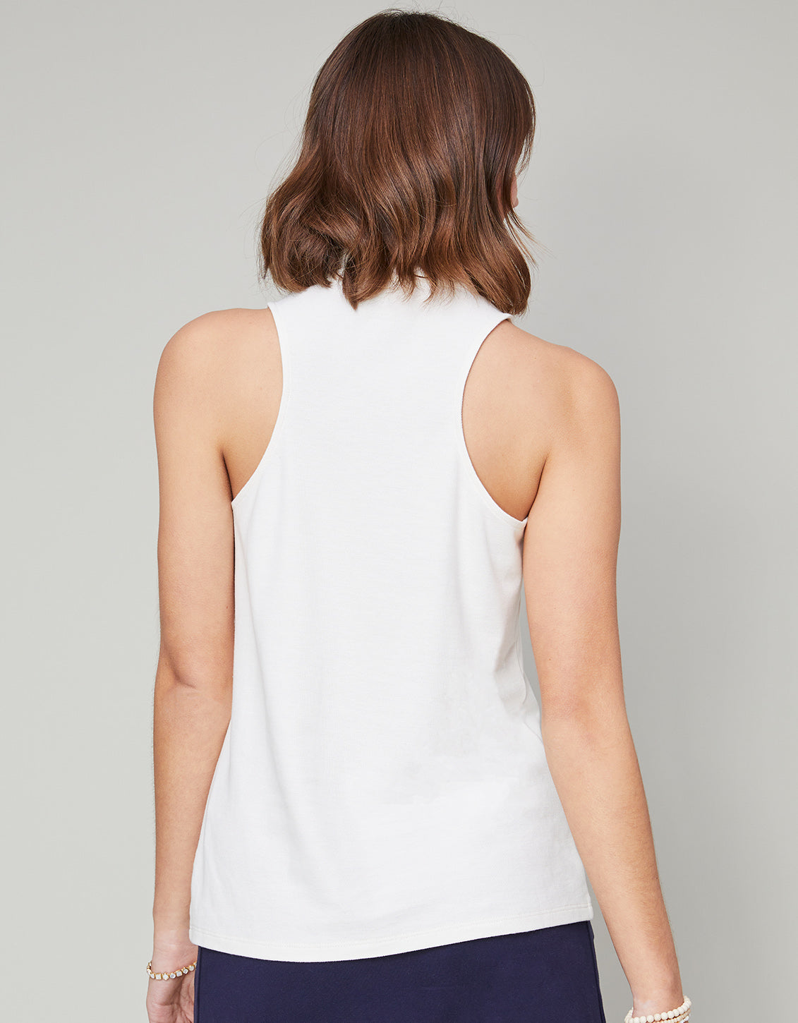  Keira Zip Tank Pearl White