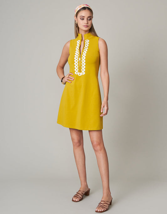  Serena Half-Zip Dress Golden Palm
