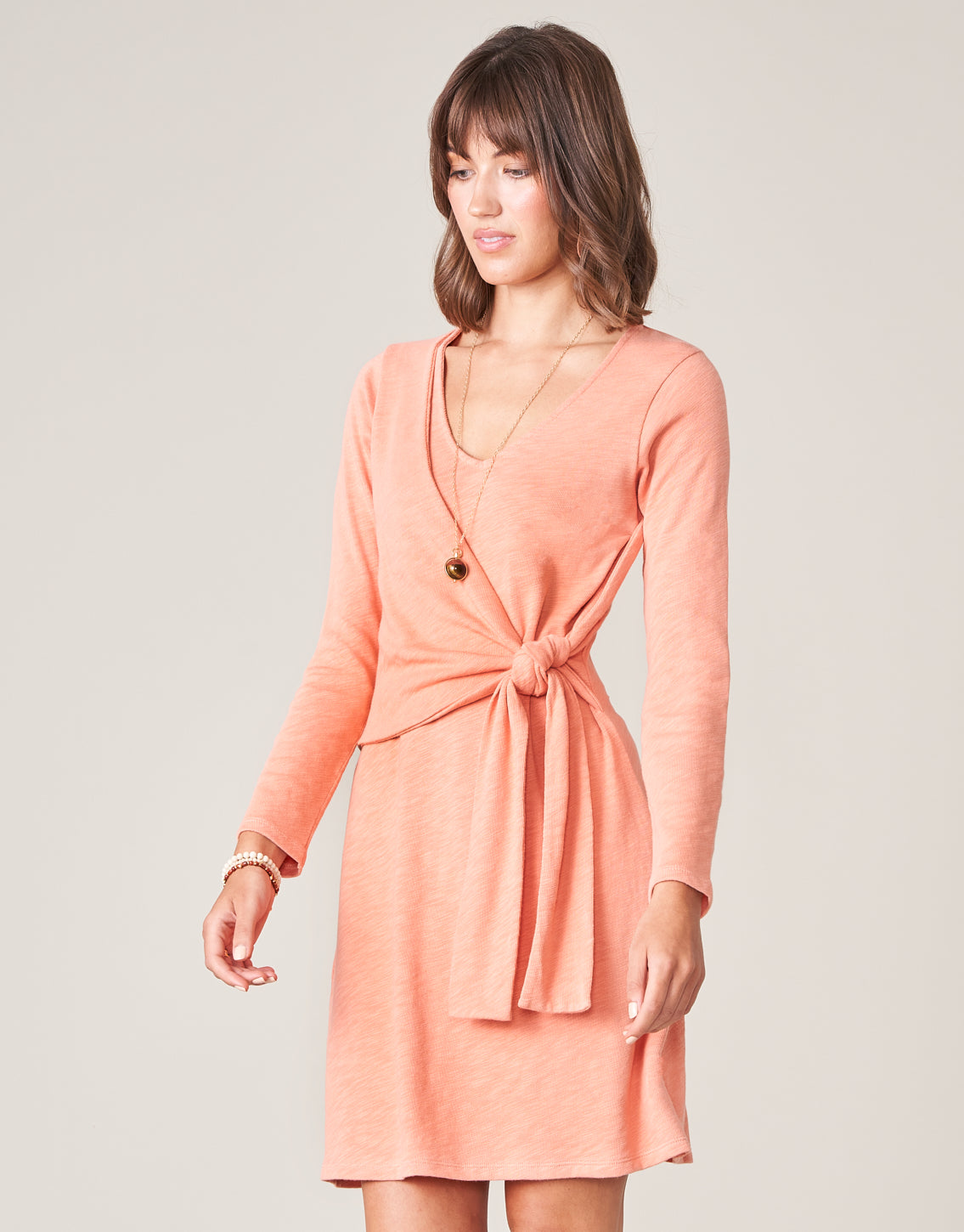  Deanna Wrap Dress Pink Clay