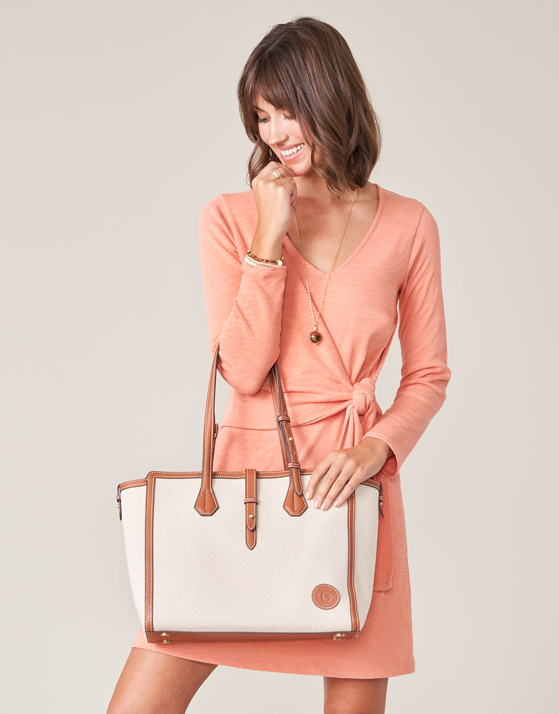  Deanna Wrap Dress Pink Clay