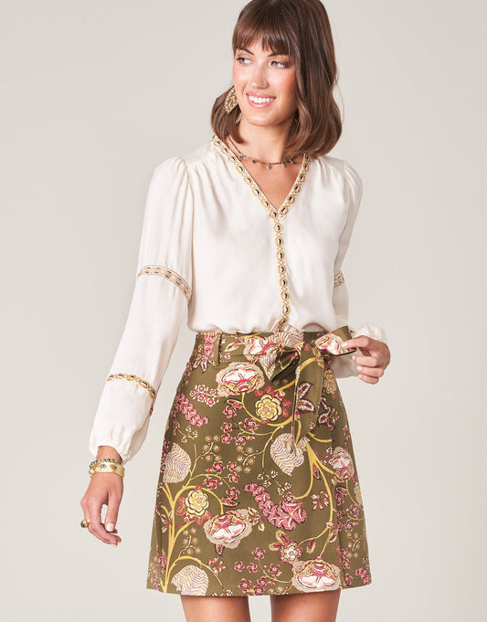  Linden Stretch Skirt Jones Hundred Olive
