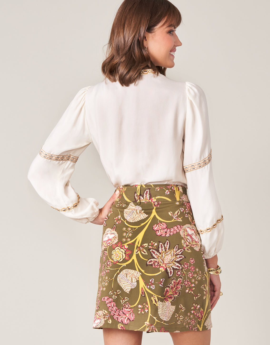  Linden Stretch Skirt Jones Hundred Olive