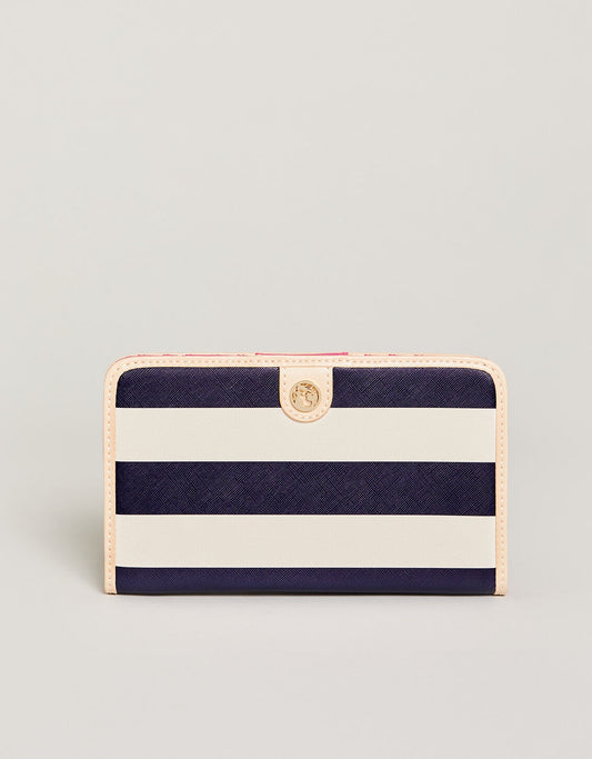  Snap Wallet Navy Stripe