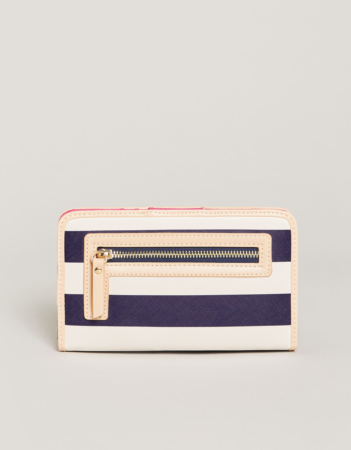  Snap Wallet Navy Stripe