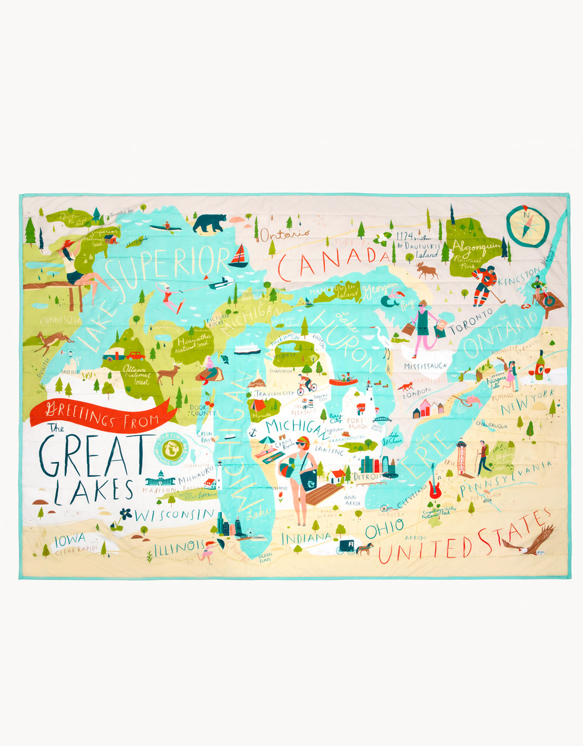 Great Lakes Quilted Throw