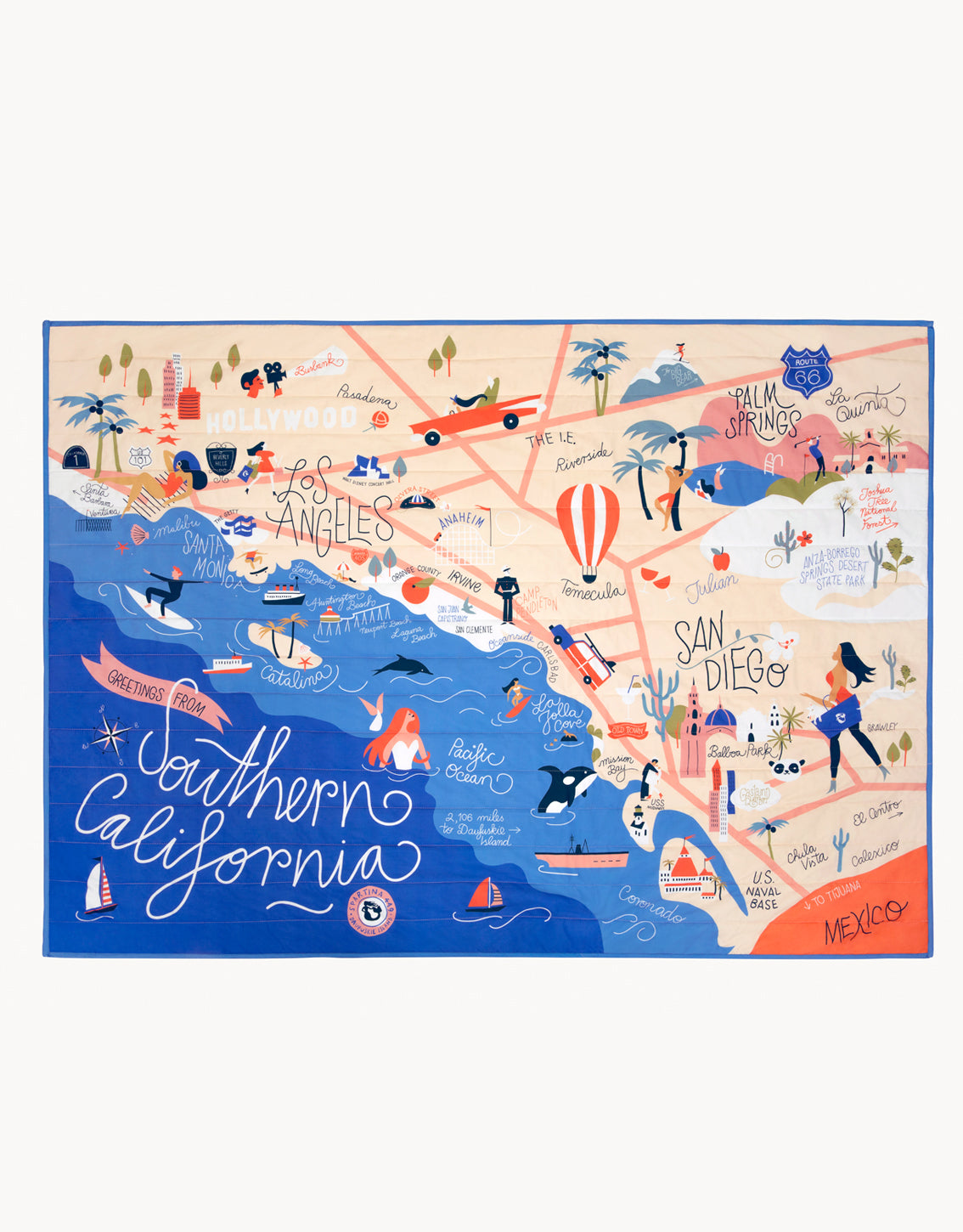  Southern California Cotton Quilted Throw