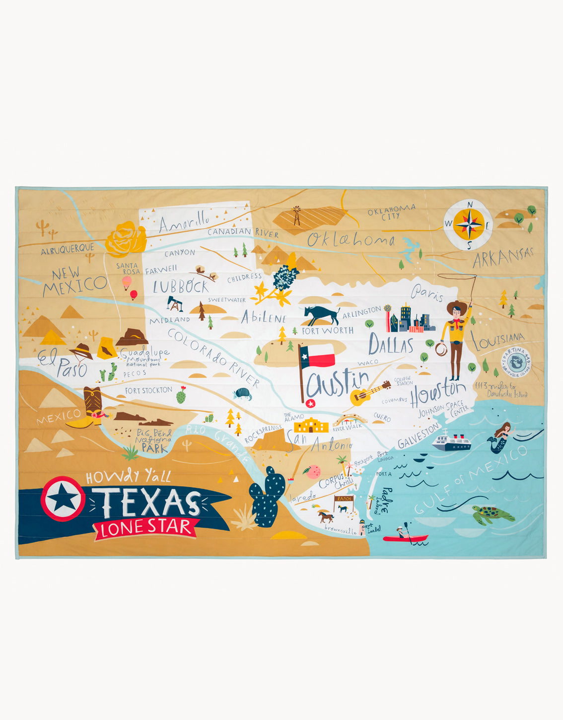  Texas Cotton Quilted Throw