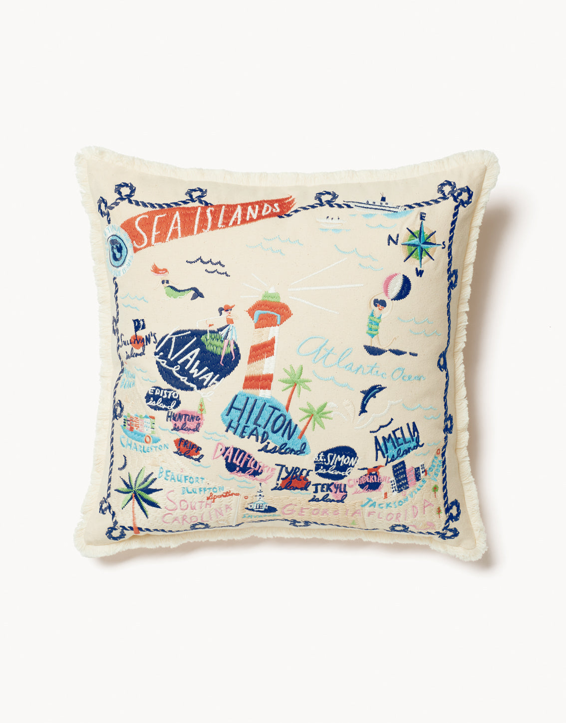  Embroidered Pillow Sea Islands