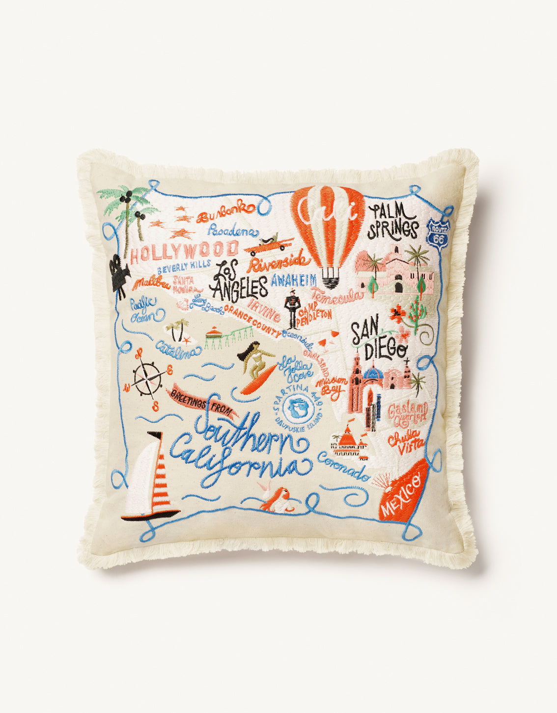  Embroidered Pillow Southern California