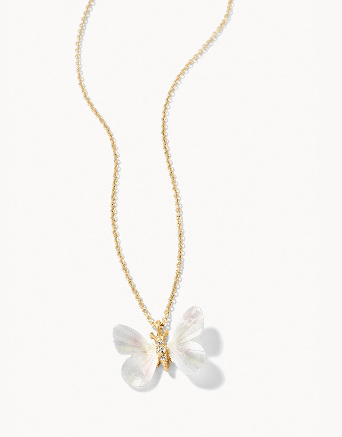  Monarch Carved Necklace Gold/Mother Of Pearl