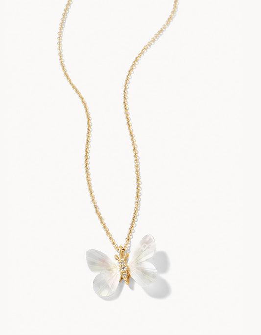  Monarch Carved Necklace Gold/Mother Of Pearl