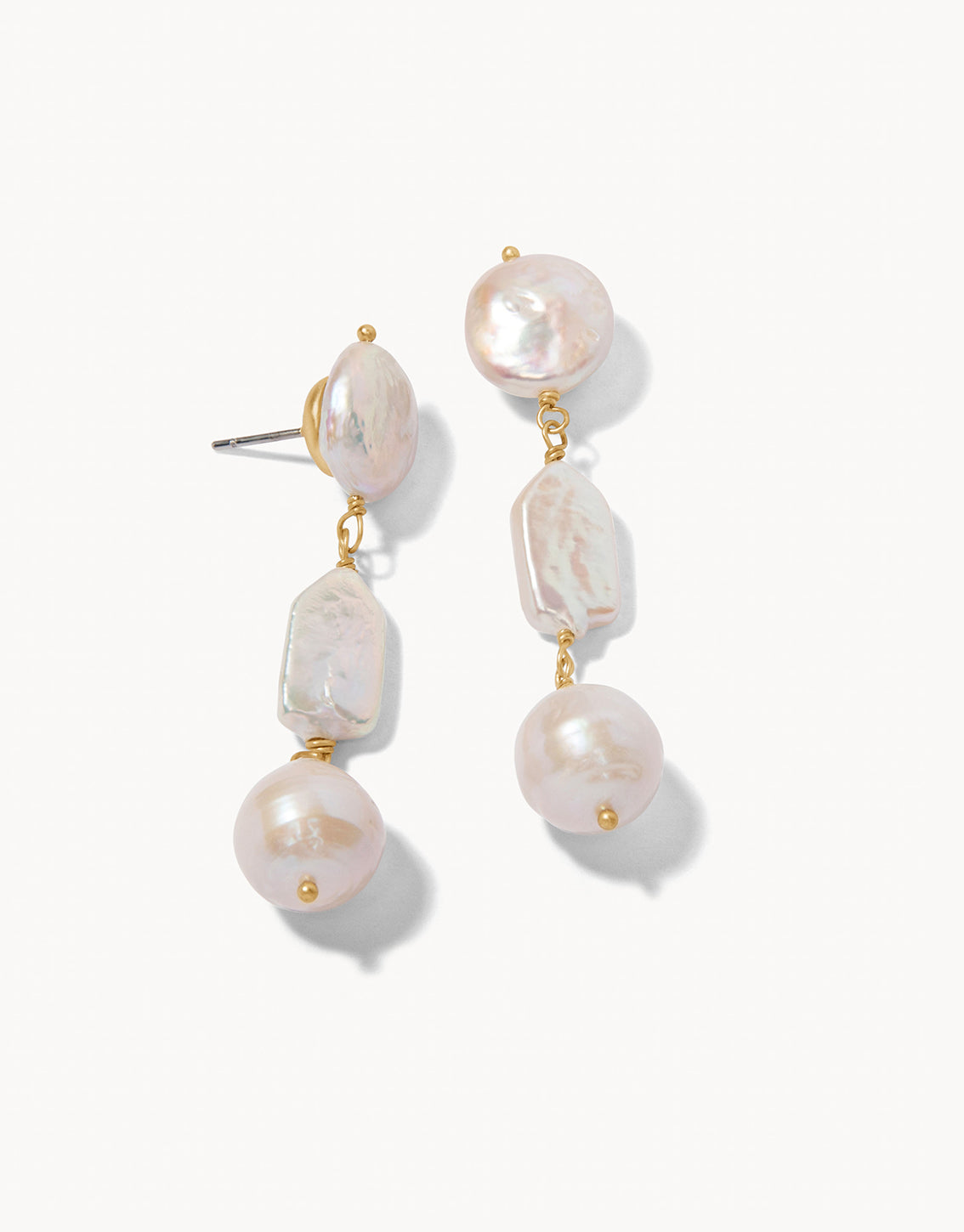  Pearl Dangle Earrings Gold/Pearl