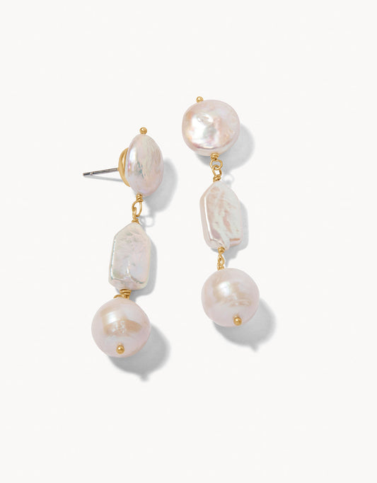  Pearl Dangle Earrings Gold/Pearl