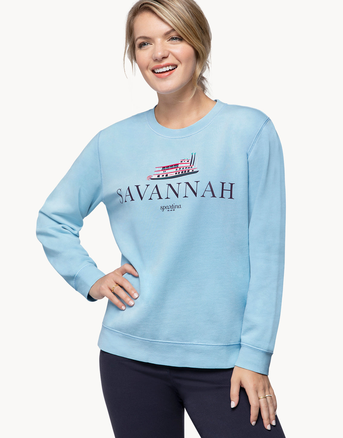  Savannah Sweatshirt Light Blue Steamboat