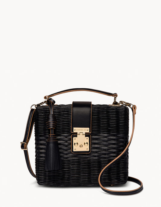  Rattan Box Bag Black