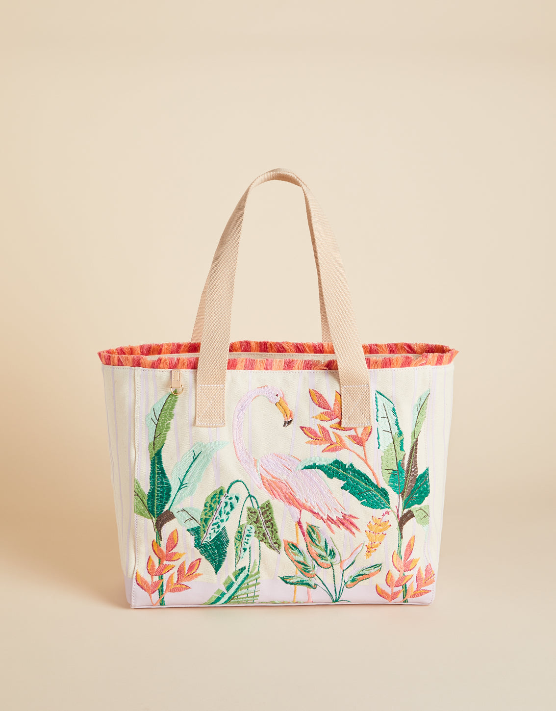  Beach Tote Lilac Flamingo