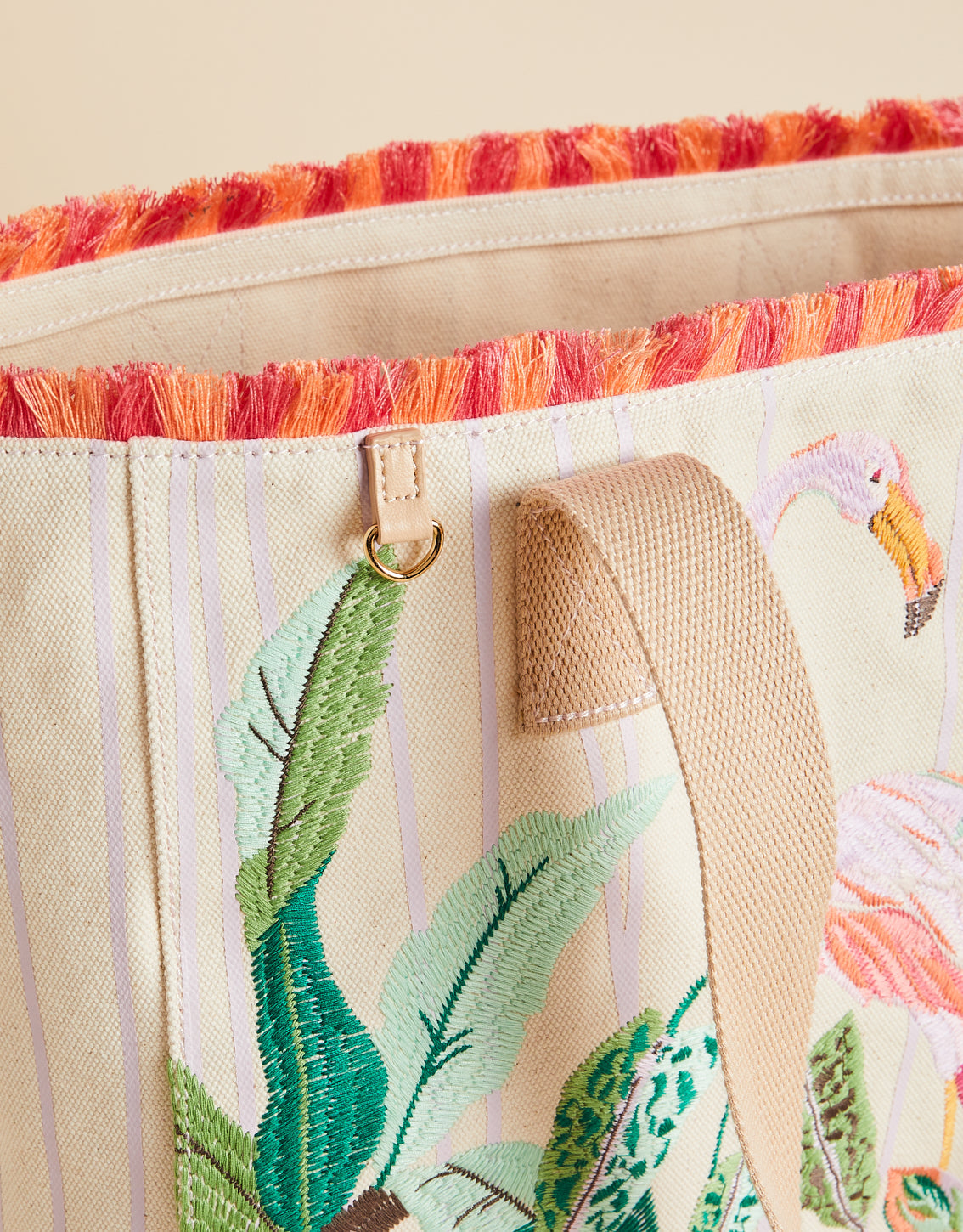  Beach Tote Lilac Flamingo