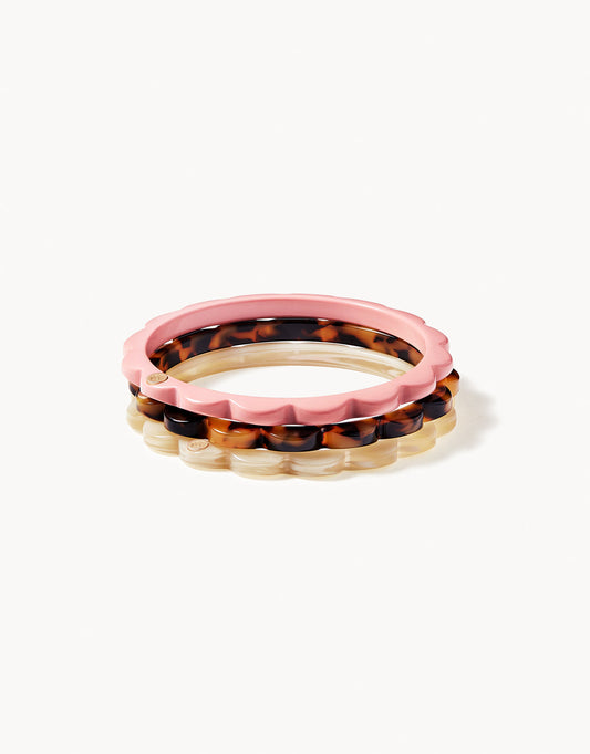  Mod Daisy Stacking Bangle Set Cream/Tortoise/Blush