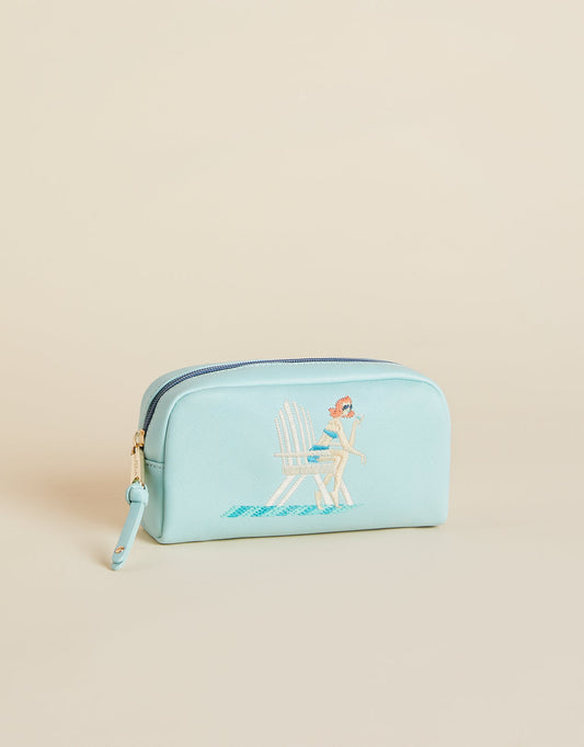  Vinyl Cosmetic Bag Light Blue Adirondack