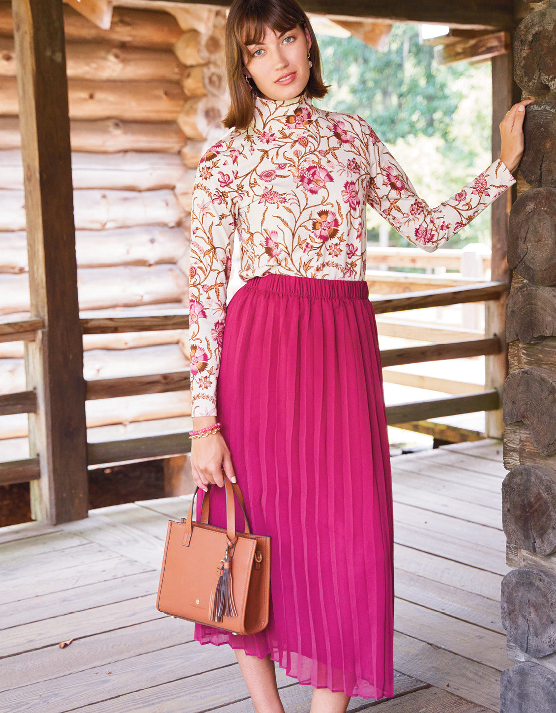  Elvira Pleated Skirt Crimson Plum