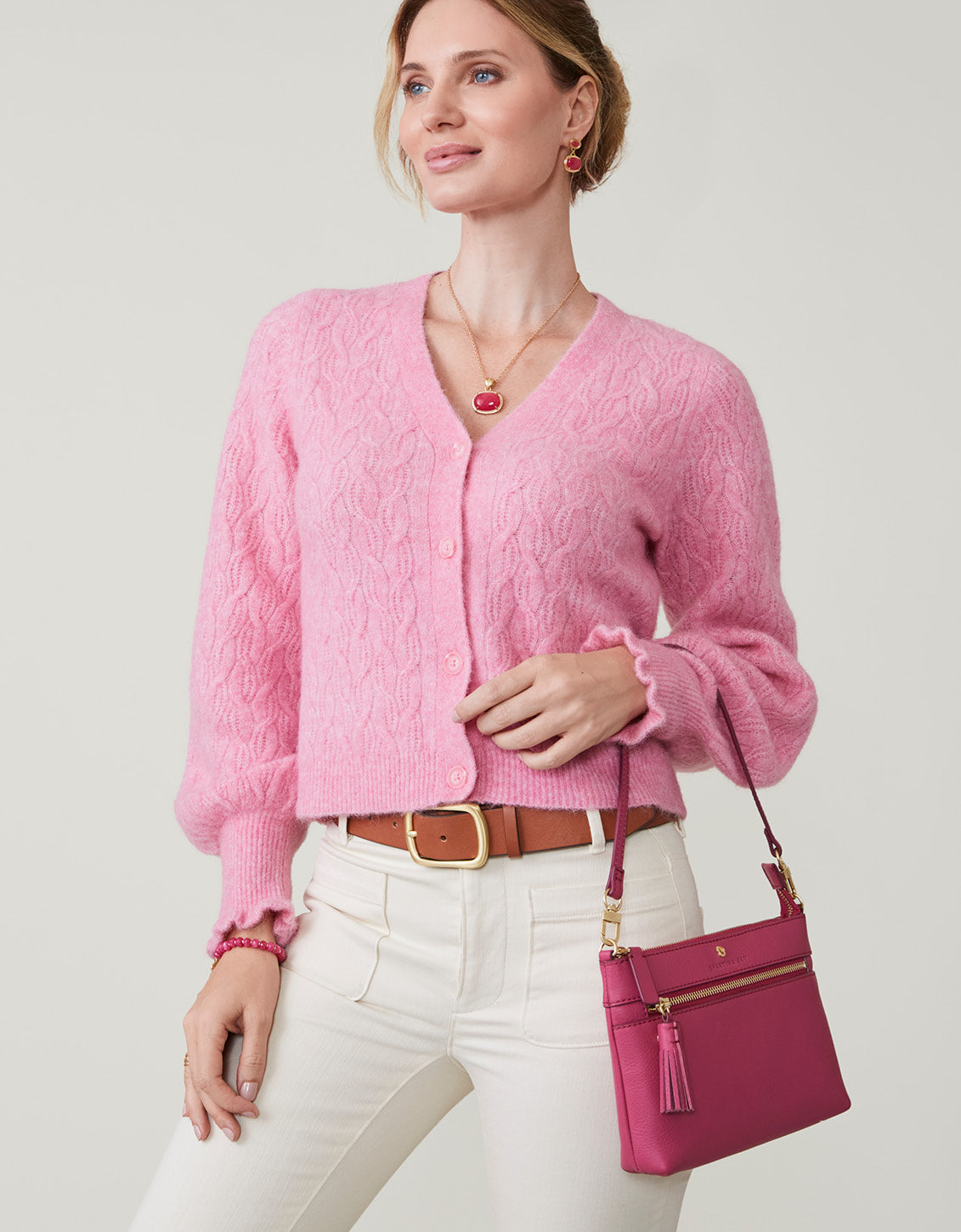  Nadine Cardigan Wild Rose