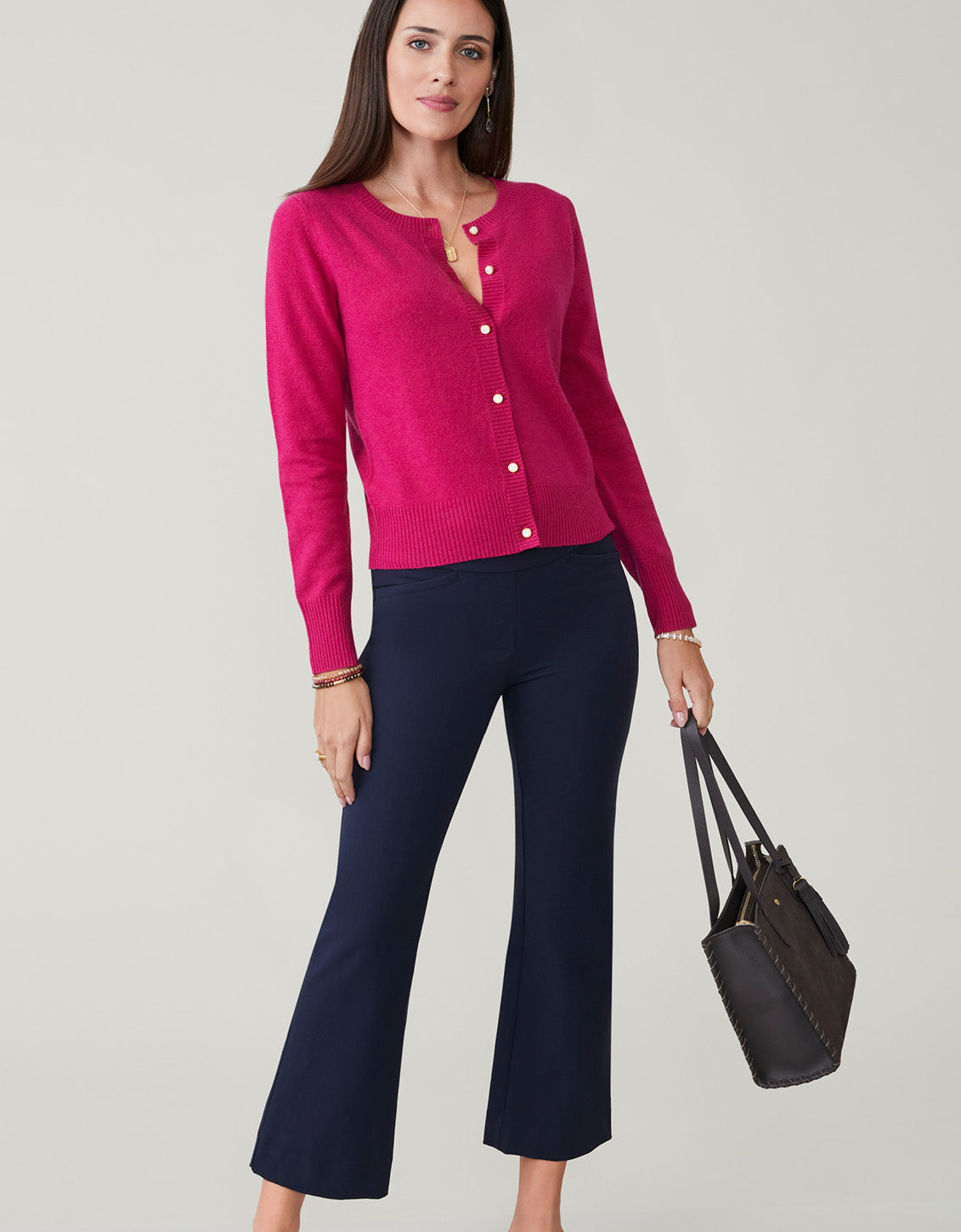  Jayme Cashmere Cardigan Sangria