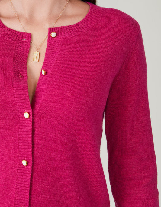  Jayme Cashmere Cardigan Sangria